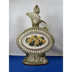 Vintage 1969 Jim Beam Sovereign Yellow Roses Whiskey Decanter Regal China